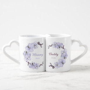Mommy and Daddy Lavender Orchid Mug Set