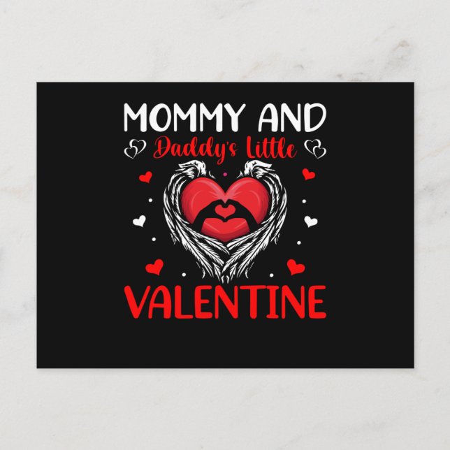 Mommy and Daddy Little Valentine | Valentine's Day Postcard (Front)