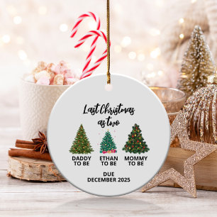 Mommy and Daddy Ornament, Daddy See you soon Ceramic Ornament