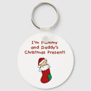 Mommy and Daddy's Christmas Present Keychain