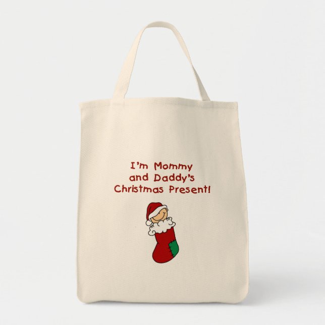 Mommy and Daddy's Christmas Present Tote Bag (Front)