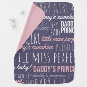 Mommy And Daddy's Girl Sayings Baby Girl Nursery Blanket