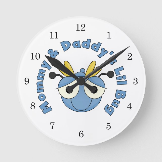 Mommy and Daddy's Lil Bug Round Clock (Front)