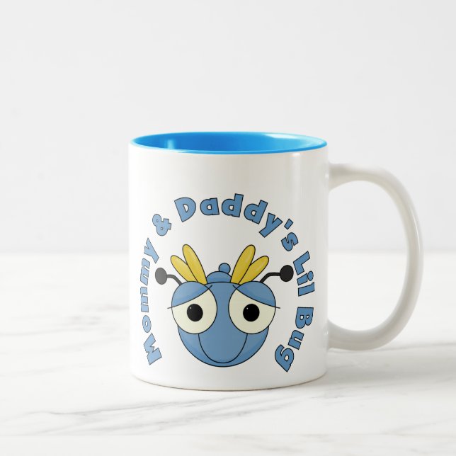 Mommy and Daddy's Lil Bug Two-Tone Coffee Mug (Right)
