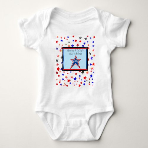 Mommy and Daddys Little Shining Star Blue Baby Bodysuit