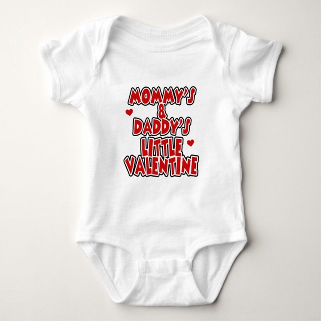 Mommy and Daddy's Little Valentine Baby Bodysuit (Front)