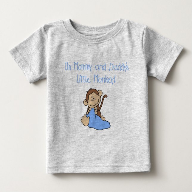 Mommy and Daddy's Monkey -Blue Tshirts and Gifts (Front)