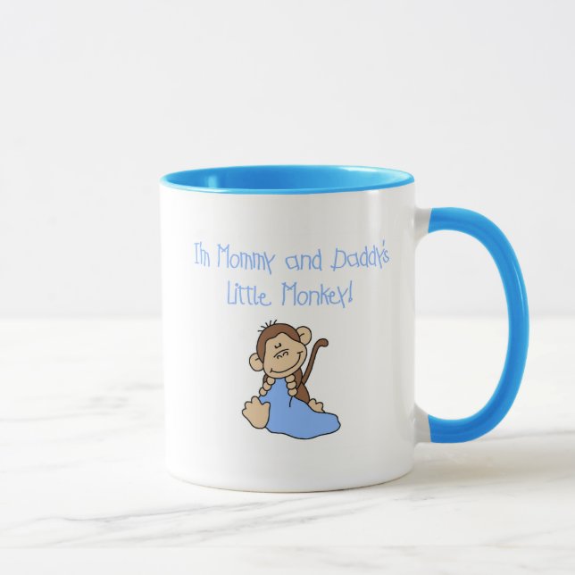 Mommy and Daddy's Monkey -Blue Tshirts and Gifts Mug (Right)
