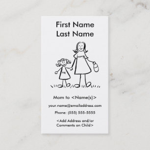 Mommy and Daughter Custom Calling Playdate Cards