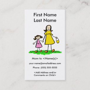 Mommy and Daughter Custom Calling Playdate Cards