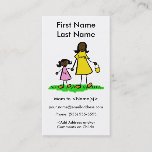 Mommy and Daughter Custom Calling Playdate Cards