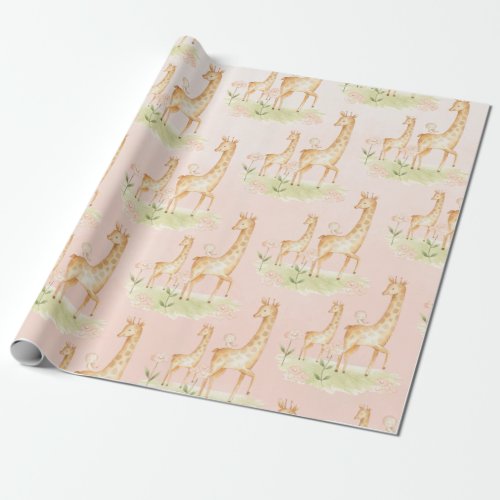 Mommy And Me Baby Giraffe And Birdie Friend Wrapping Paper