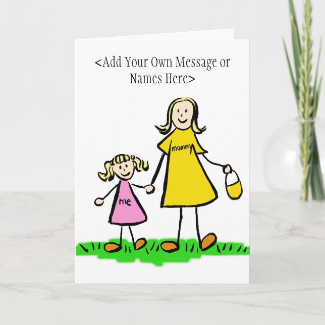 Mommy and Me Blond Card (Customize Message) (Front)
