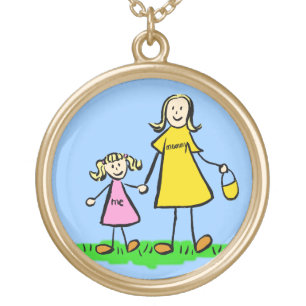 Mommy and Me (Blond Family) Jewelry Necklaces
