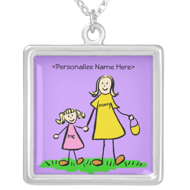 Mommy and Me (Blond) Necklace Personal Charm (Front)