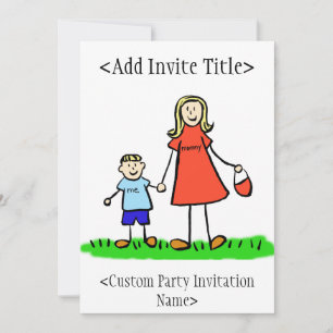 "Mommy and Me" Boy Invitation or Invites (Blond)