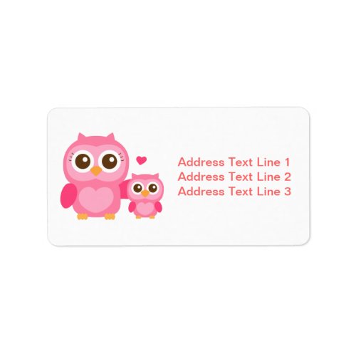 Mommy and Me Cute Baby Owl Pink Label