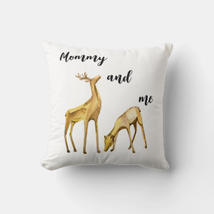 Mommy And Me Deer Throw Pillow