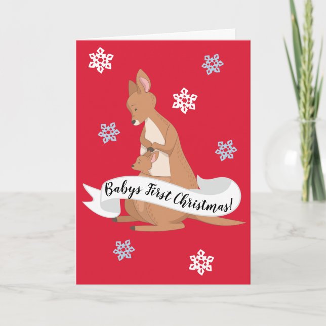 Mommy And Me Kangaroo Folded Greeting Card (Front)