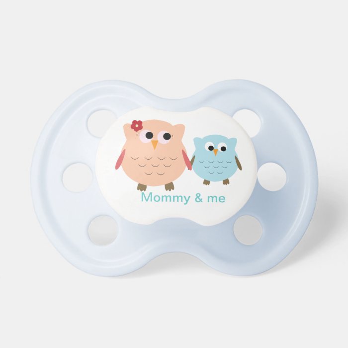 Mommy and me owls Baby boy pacifiers