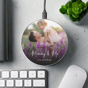 Mommy and Me Photo Personalized Wireless Charger