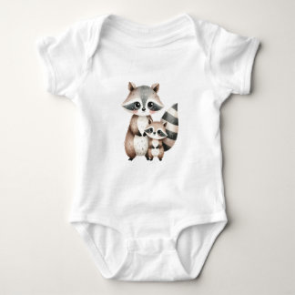 Mommy and Me-Raccoon Baby Bodysuit