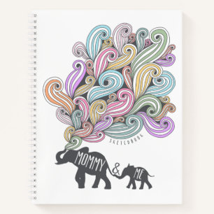 Mommy and Me Sketchbook Elephant Family Notebook