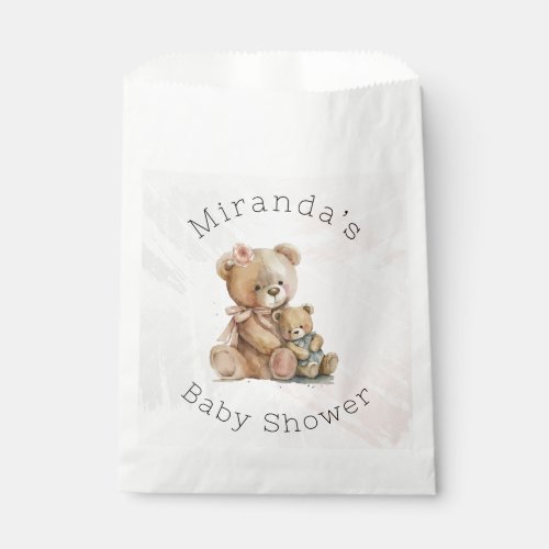 Mommy and Me Teddy Bear Baby Shower Favor Bag