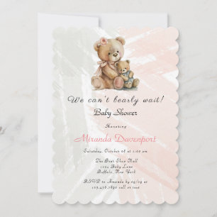 Mommy and Me Teddy Bear Baby Shower Invitation