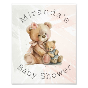Mommy and Me Teddy Bear Baby Shower Photo Print