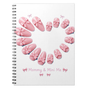 Mommy and Mini Me Matching Pink Bow Nails - Mom a Notebook