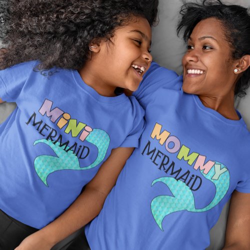 Mommy and Mini Mermaid Matching Parent  Kid Girl T_Shirt