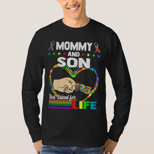 Mommy And Son Autism Support Love Autism Awareness T-Shirt (Front)