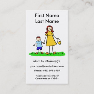 Mommy and Son Custom Photo Calling Playdate Cards