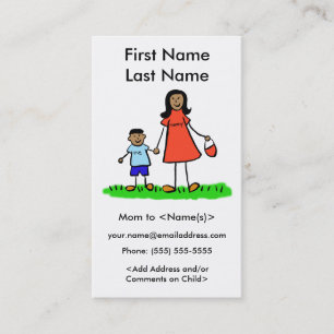 Mommy and Son Custom Photo Calling Playdate Cards