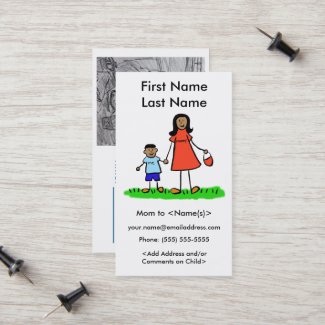 Mommy and Son Custom Photo Calling Playdate Cards