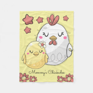 Mommy & Baby Chicken Chickadee Cute Fleece Blanket