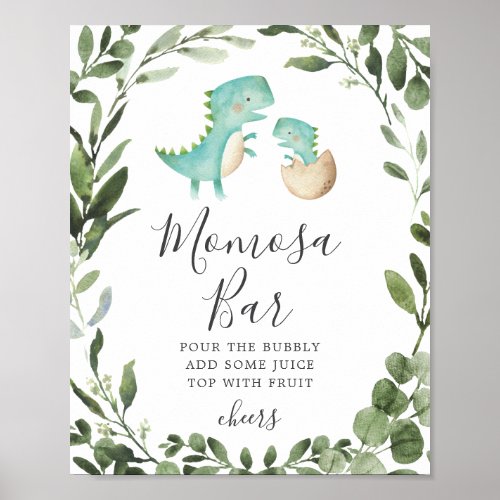 Mommy Baby Dinosaur Baby Shower Mimosa Bar Sign
