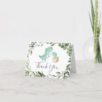 Mommy Baby Dinosaur Baby Shower Thank You Card