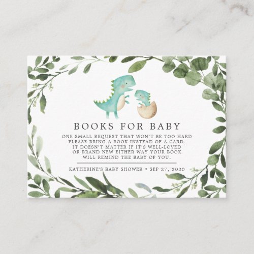 Mommy Baby Dinosaur Books For Baby Baby Shower Enclosure Card