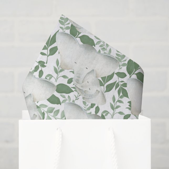 Mommy baby elephant shower party tissue tissue paper (Gift Bag)