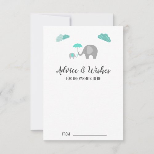 Mommy Baby Elephant with Clouds Advice Cards