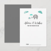 Mommy Baby Elephant with Clouds Advice Cards | Zazzle