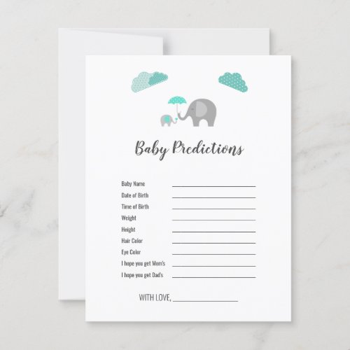 Mommy Baby Elephant with Clouds Predictions Game
