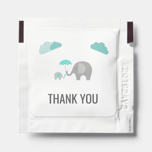 Mommy Baby Elephant with Clouds Thank You Hand Sanitizer Packet
