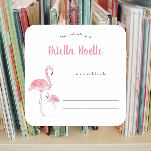Mommy + Baby Flamingo bookplate (Creator Uploaded)