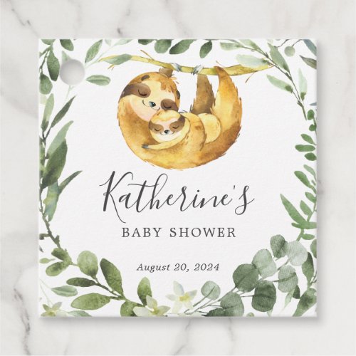 Mommy Baby Sloth Baby Shower Favor Tag