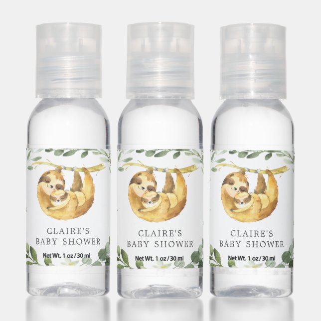 Mommy Baby Sloth Baby Shower Hand Sanitizer (Set)