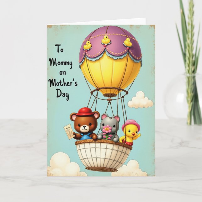 Mommy Balloon Illustration Card (Front)