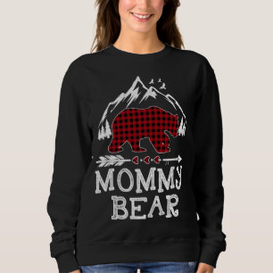 Mommy Bear Christmas Pajama Red Plaid Buffalo Fami Sweatshirt
